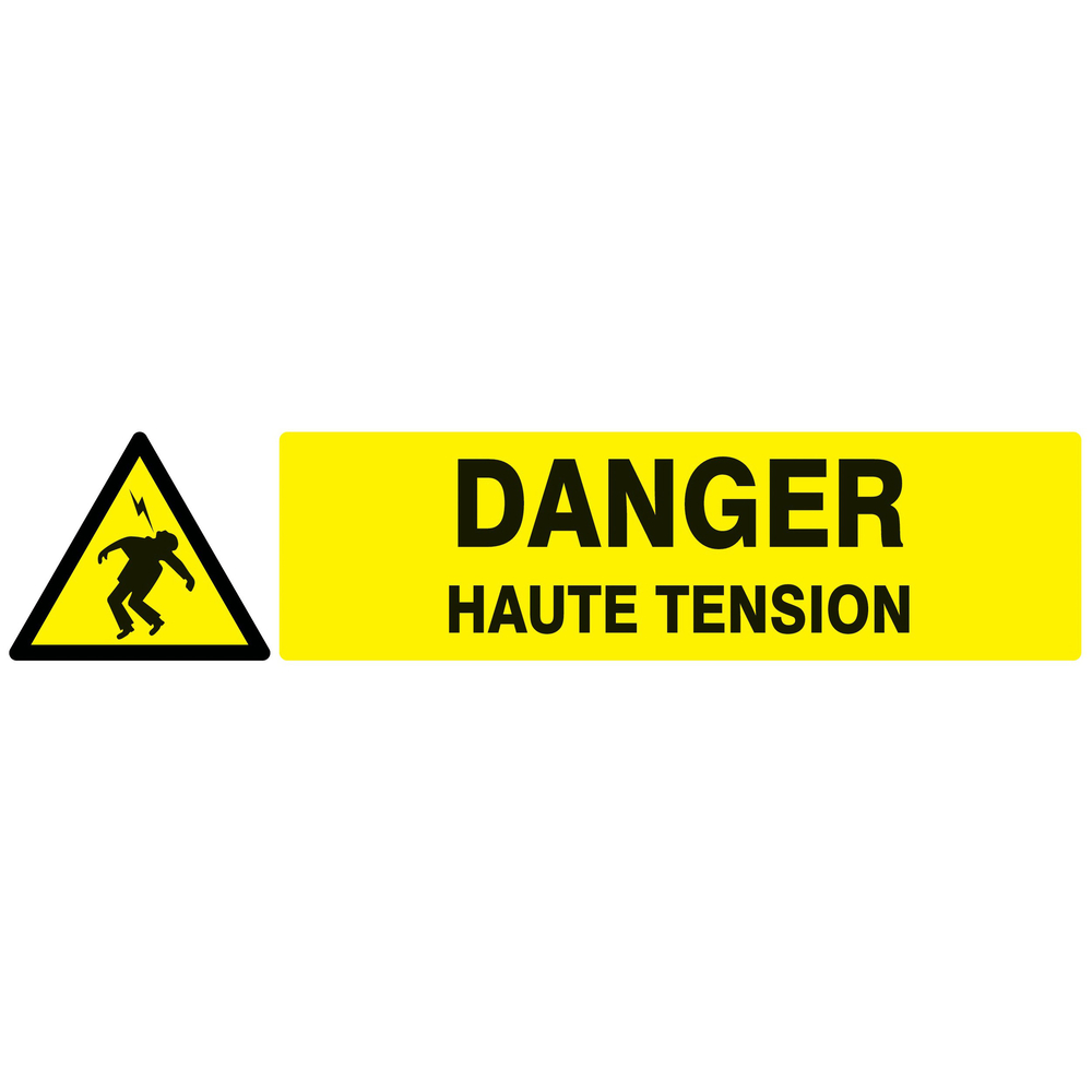 Panneau adhésif DANGER HAUTE TENSION 330X75MM TALIAPLAST - 725302