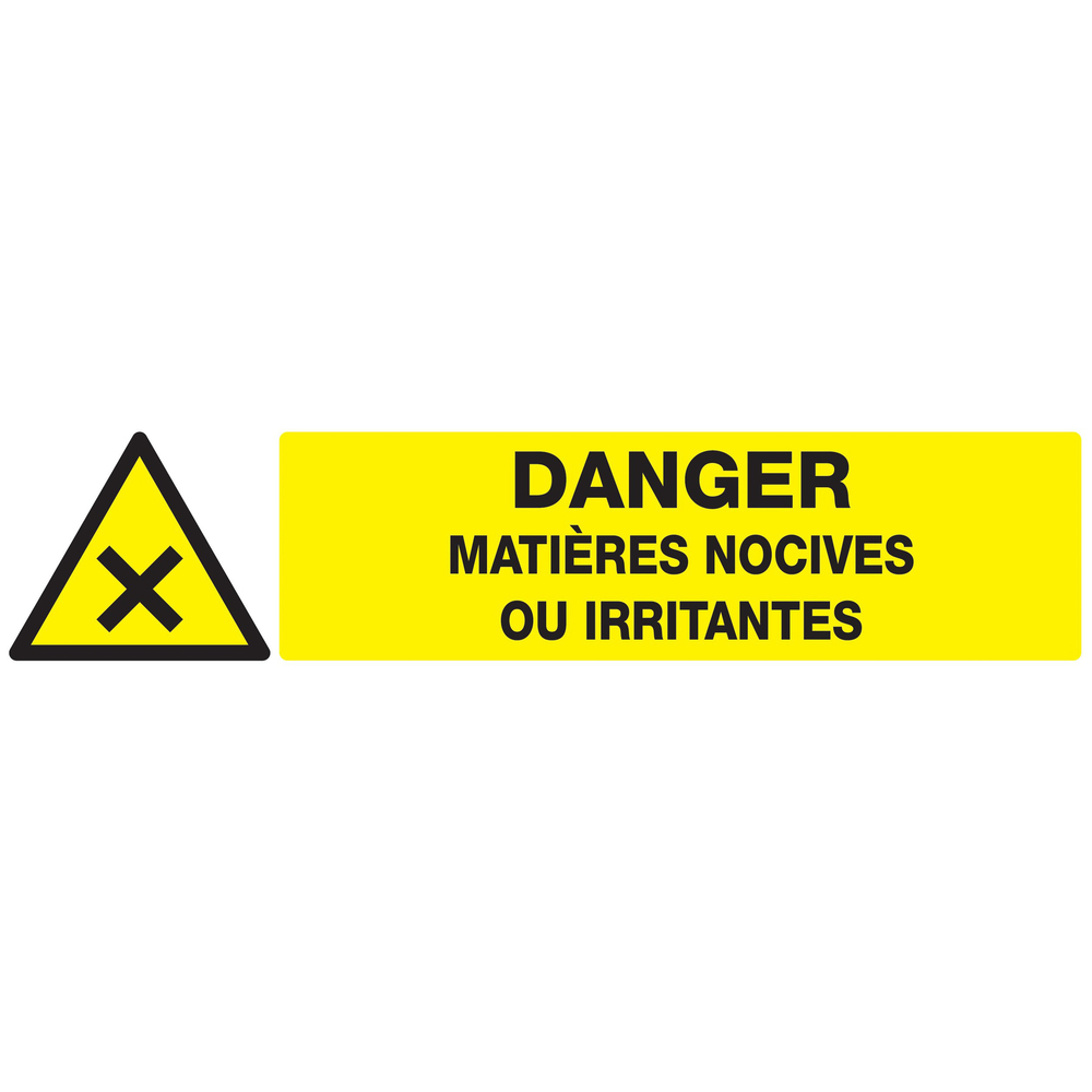 Panneau adhésif DANGER MATIERES NOCIVES OU IRRITANTES 330X75MM TALIAPLAST - 725306