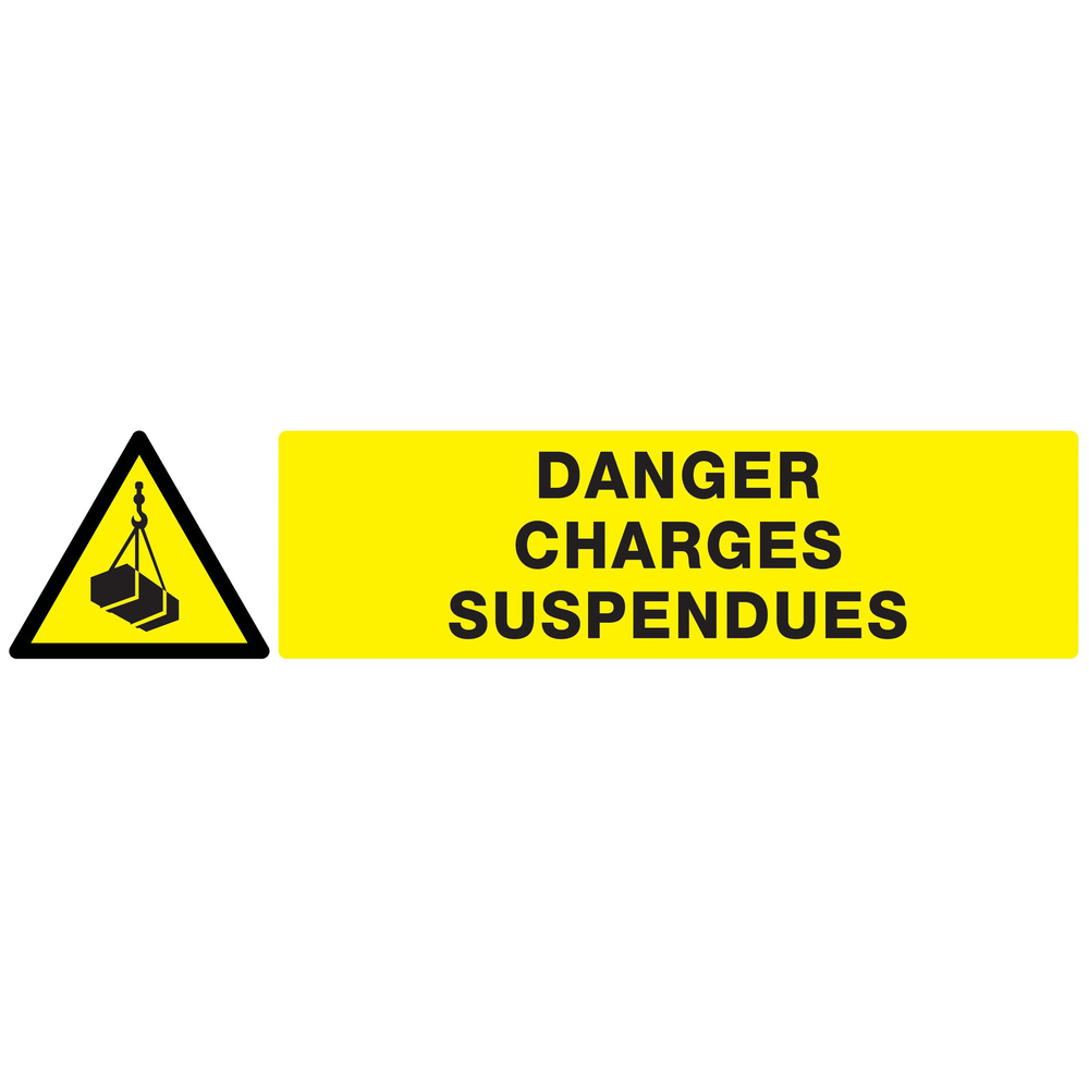 Panneau adhésif DANGER, CHARGES SUSPENDUES 330X75MM TALIAPLAST - 725307