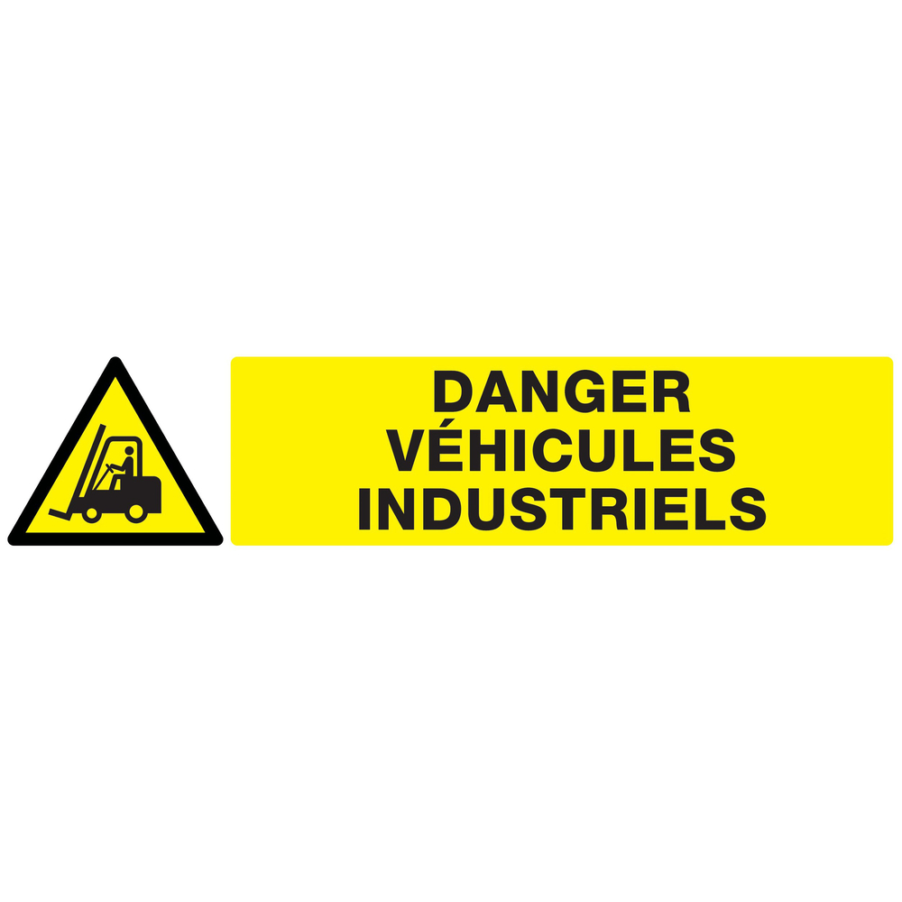 Panneau adhésif DANGER VEHICULES INDUSTRIELS 330X75MM TALIAPLAST - 725310