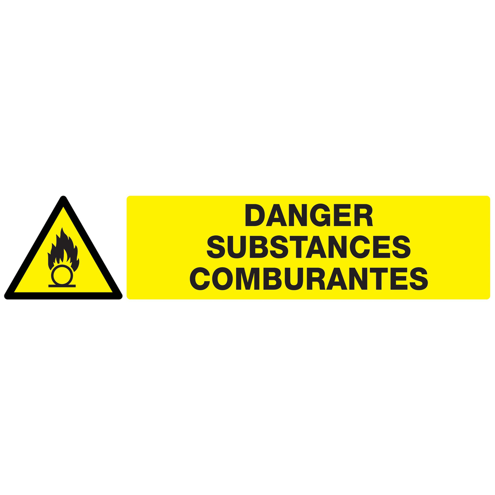 Panneau adhésif DANGER, SUBSTANCES COMBURANTES 330X75MM TALIAPLAST - 725313