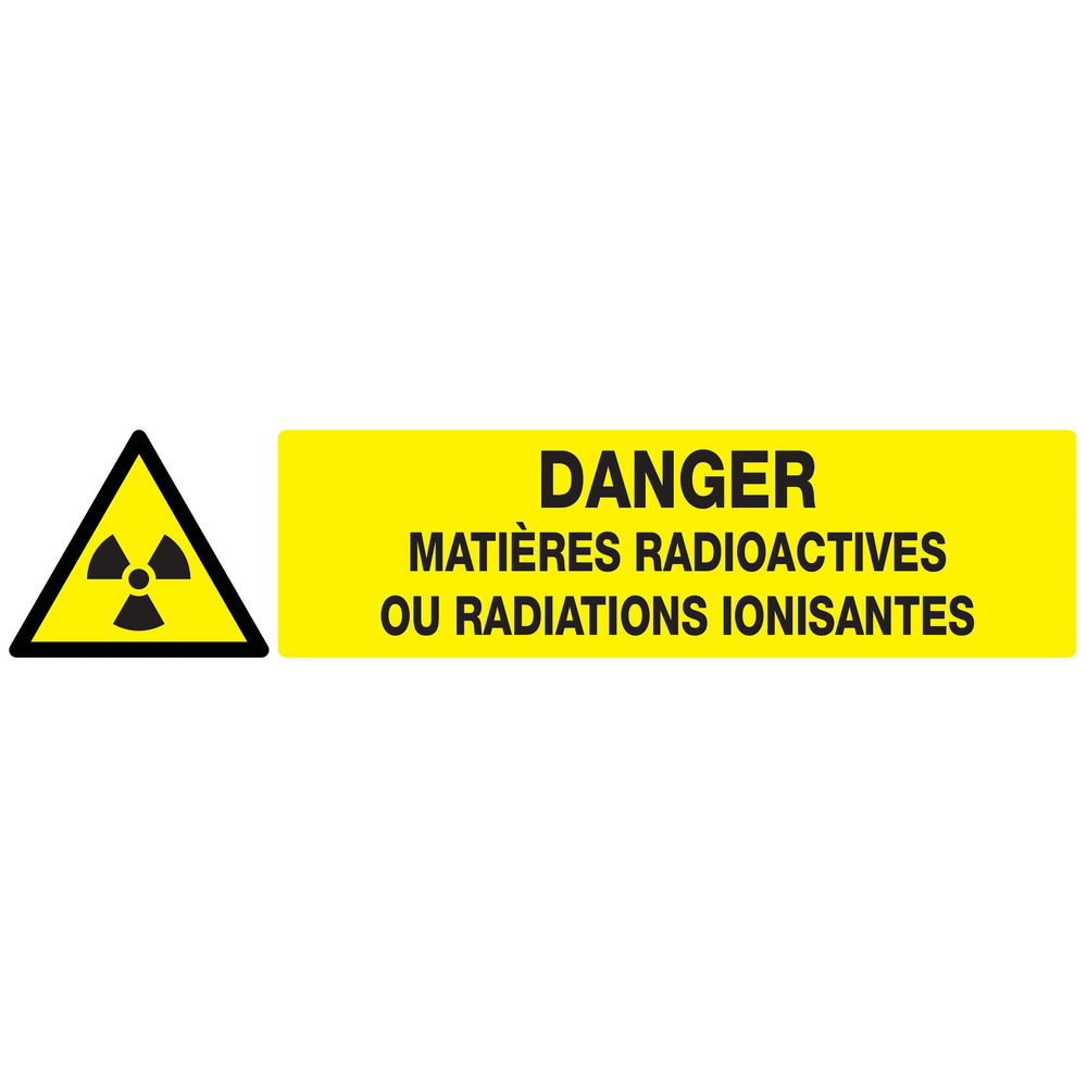 Panneau adhésif DANGER MATIERES RADIOACTIVES//RAD° IONISANTES 330X75mm TALIAPLAST - 725314