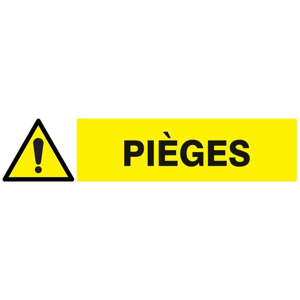 Panneau adhésif DANGER PIEGES 330X75MM TALIAPLAST - 725321