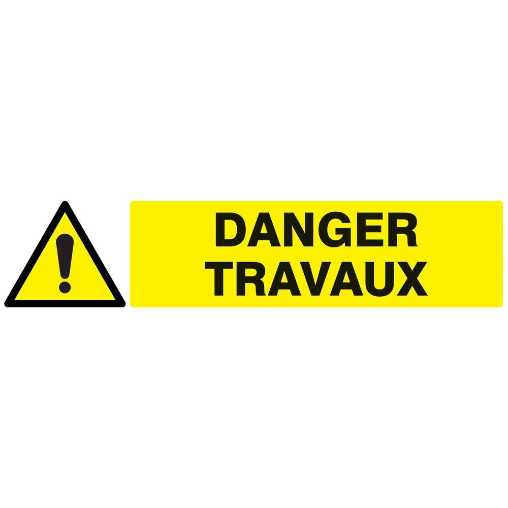 Panneau adhésif DANGER TRAVAUX 330X75MM TALIAPLAST - 725322