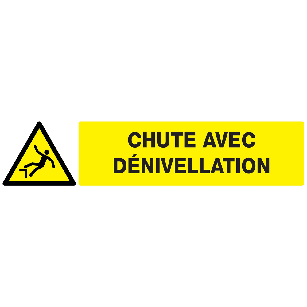 Panneau adhésif DANGER, CHUTE AVEC DENIVELLATION 330X75MM TALIAPLAST - 725327