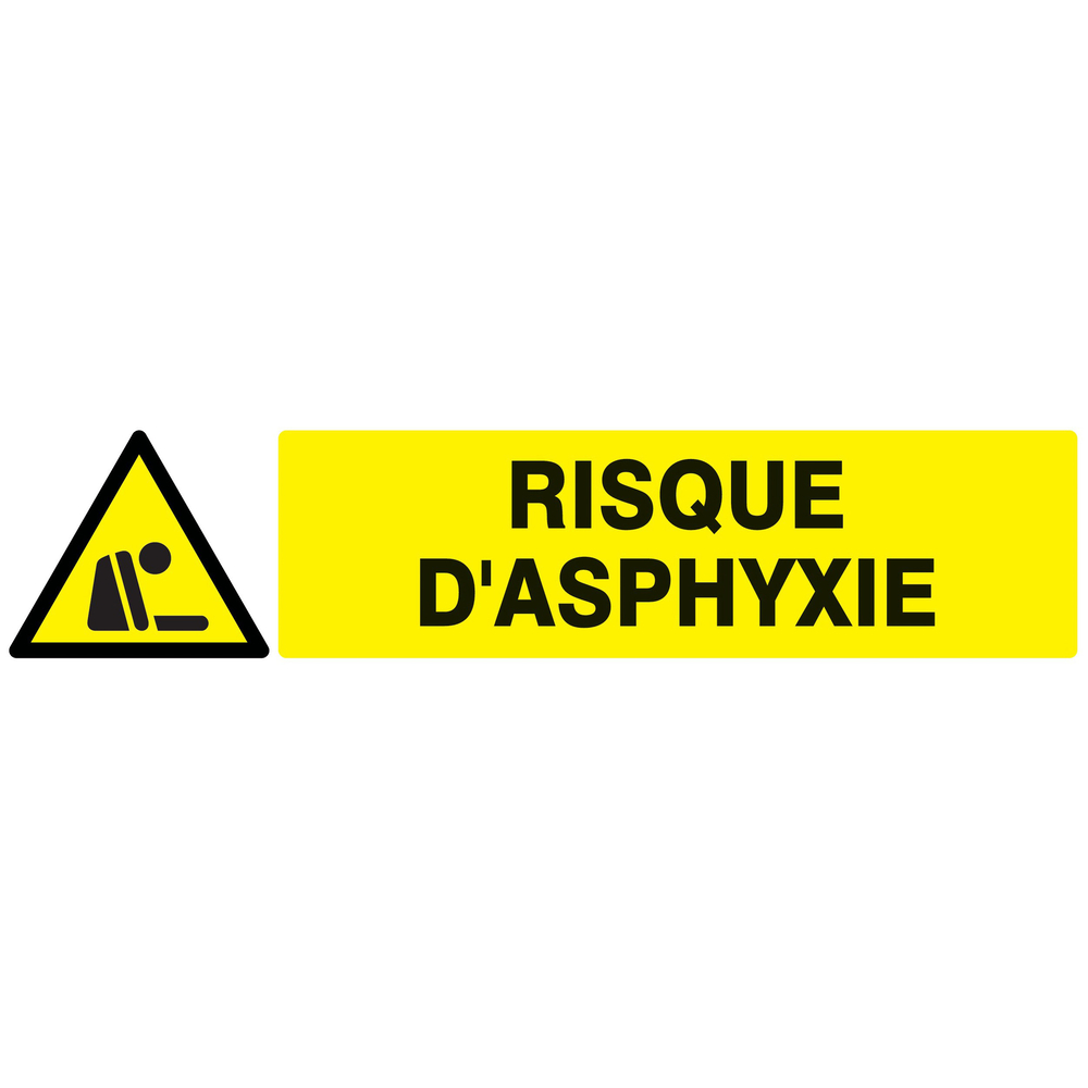 Panneau adhésif DANGER RISQUE D' ASPHYXIE 330X75MM TALIAPLAST - 725329