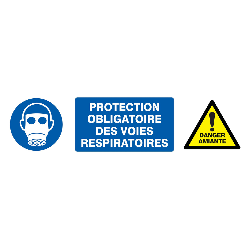 PROTECTION VOIES RESPIRATOIRES/DANGER AMIANTE 330x75mm TALIAPLAST - 725333