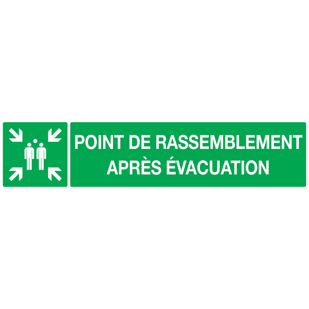 PANNEAU POINT DE RASSEMBLEMENT APRES EVACUATION 330X75MM TALIAPLAST - 725407