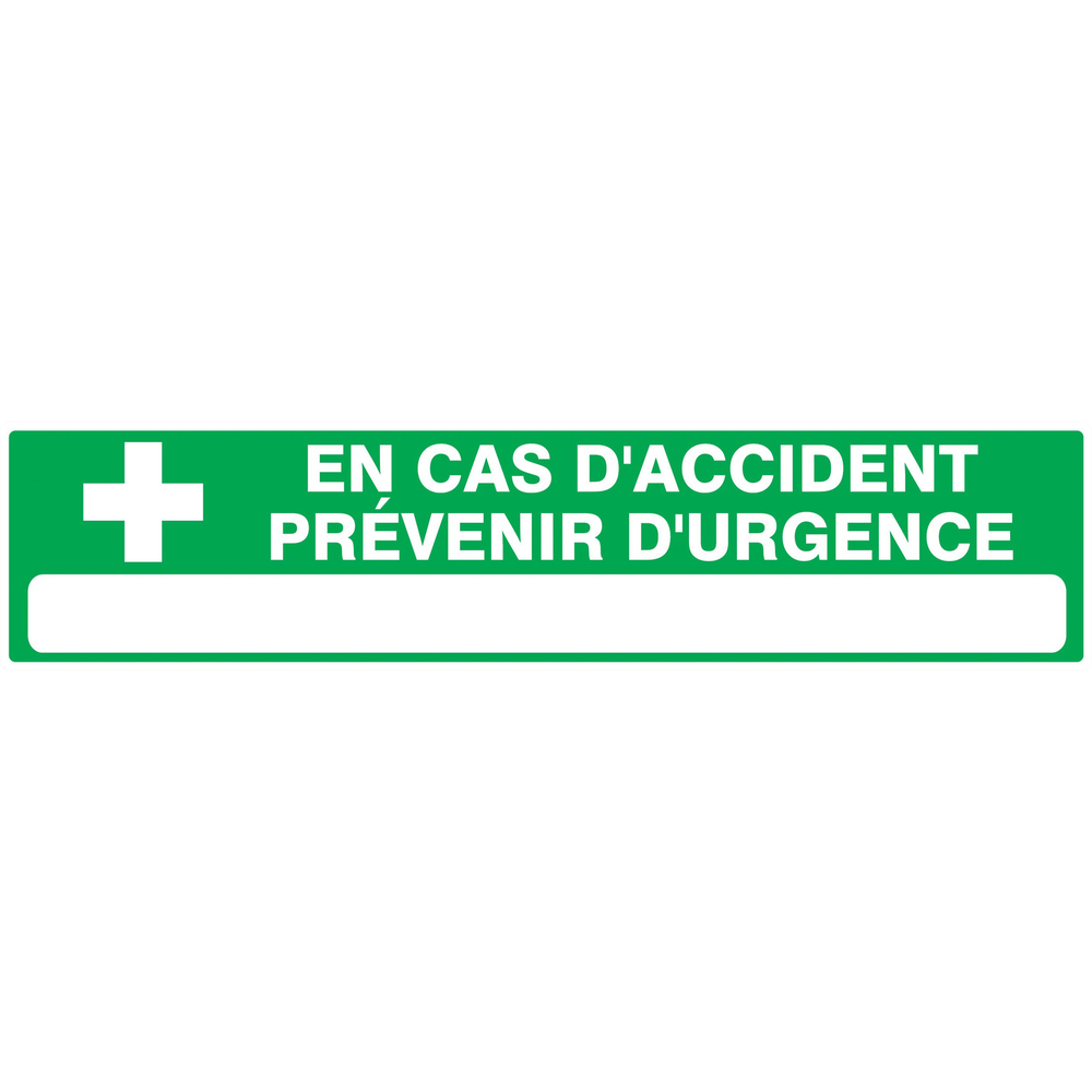 PANNEAU EN CAS D'ACCIDENT PREVENIR D'URGENCE 330X75MM TALIAPLAST - 725412