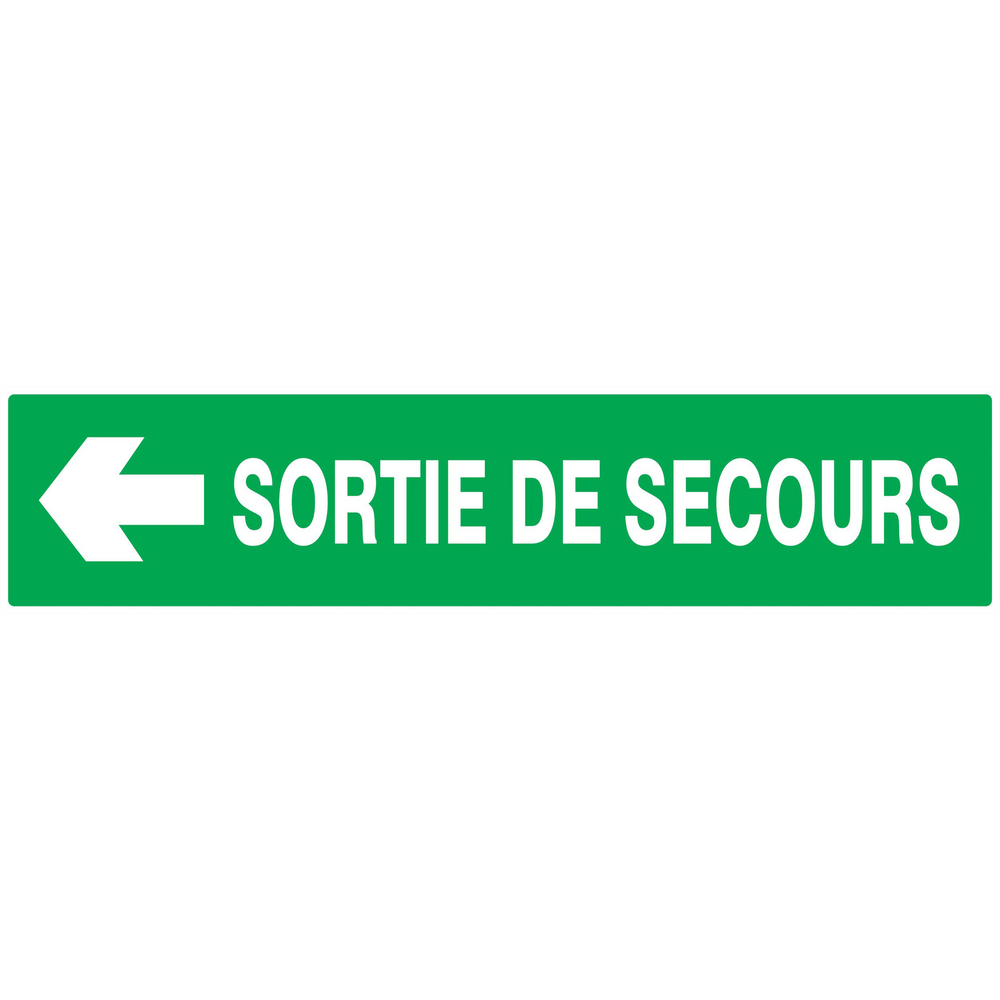PANNEAU SORTIE DE SECOURS FLECHE A GAUCHE 330X75MM TALIAPLAST - 725414