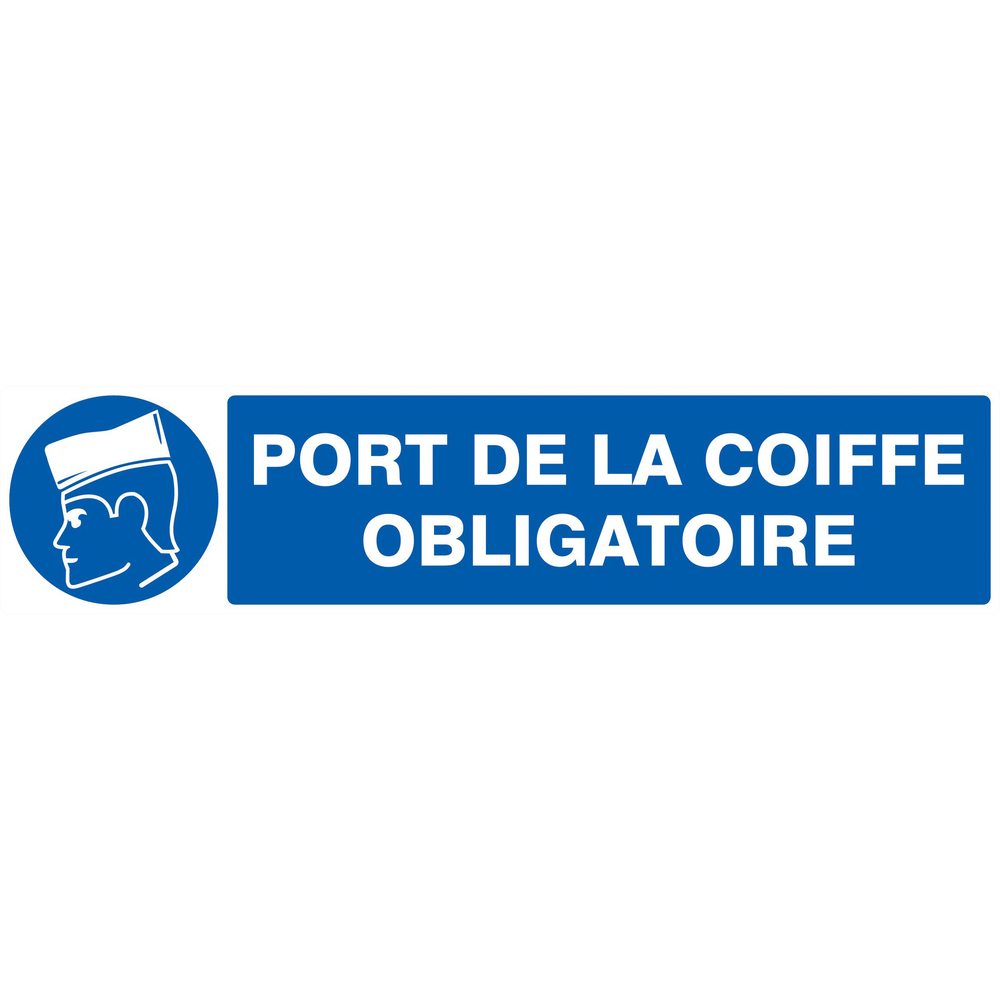 PANNEAU PORT DE LA COIFFE OBLIGATOIRE 330X75MM TALIAPLAST - 725502