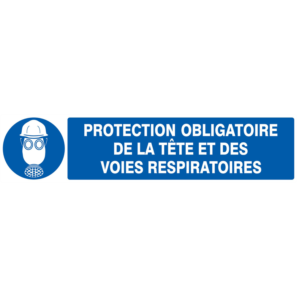 PANNEAU PROTECTION OBLIGAT. TETE/VOIES RESPIRATOIRES 330X75MM TALIAPLAST - 725506