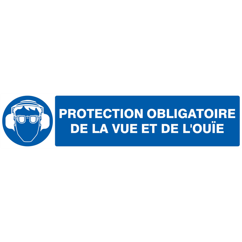 PANNEAU PROTECTION OBLIGATOIRE VUE/OUIE 330X75MM TALIAPLAST - 725508