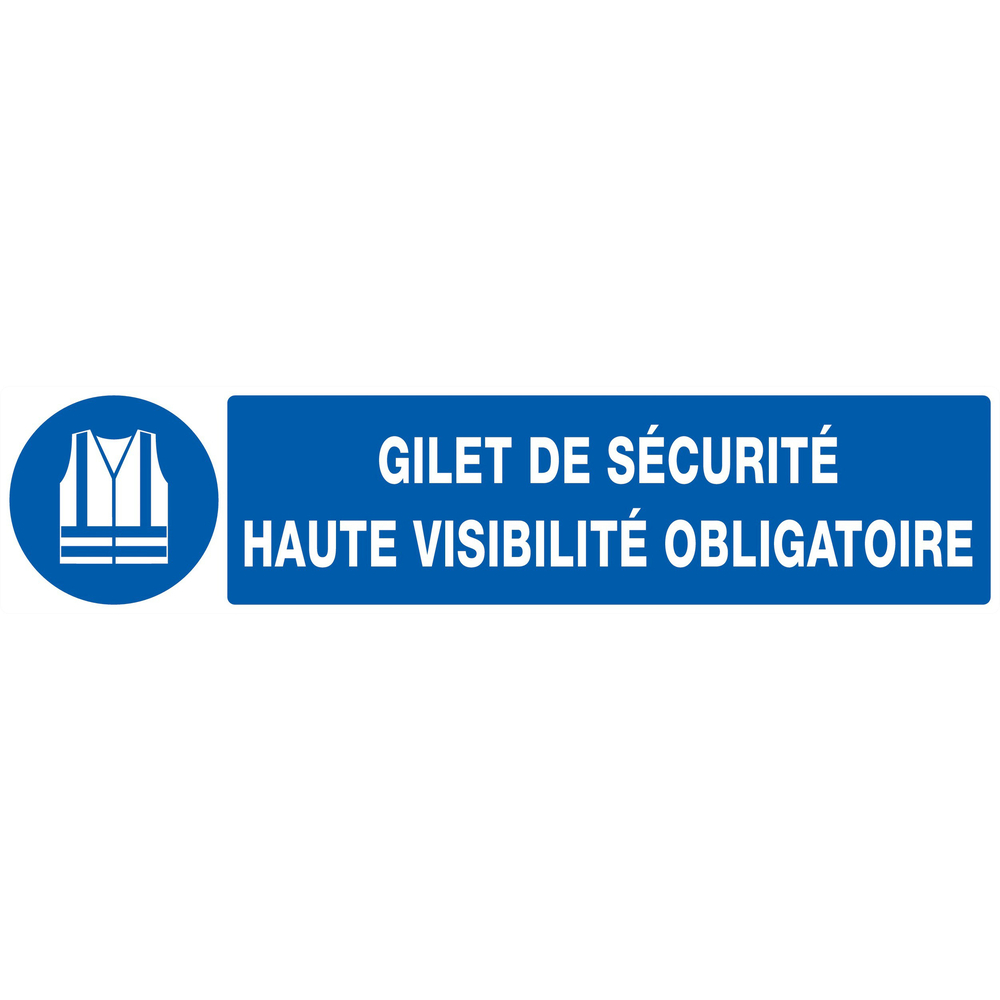 PANNEAU GILET DE SECURITE HAUTE VISIBILITE OBLIGAT. 330X75MM TALIAPLAST - 725513