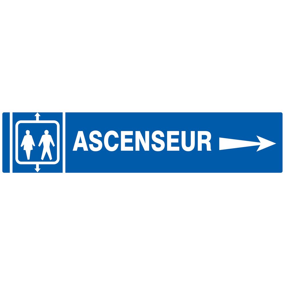 Panneau adhésif ASCENSEUR FLECHE A DROITE 330X75MM TALIAPLAST - 725603