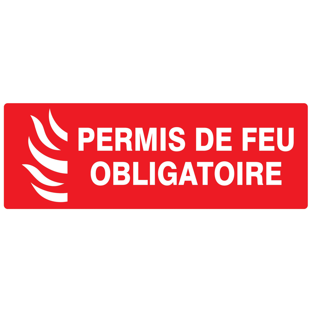 Permis de feu obligatoire 330x120mm TALIAPLAST - 726119