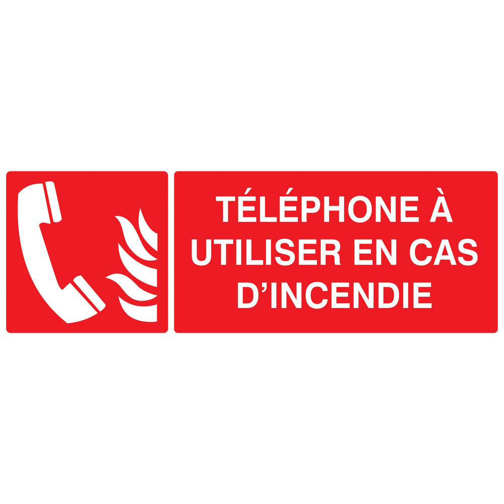 PANNEAU TELEPHONE A UTILISER EN CAS D'INCENDIE 330X120MM TALIAPLAST - 726126