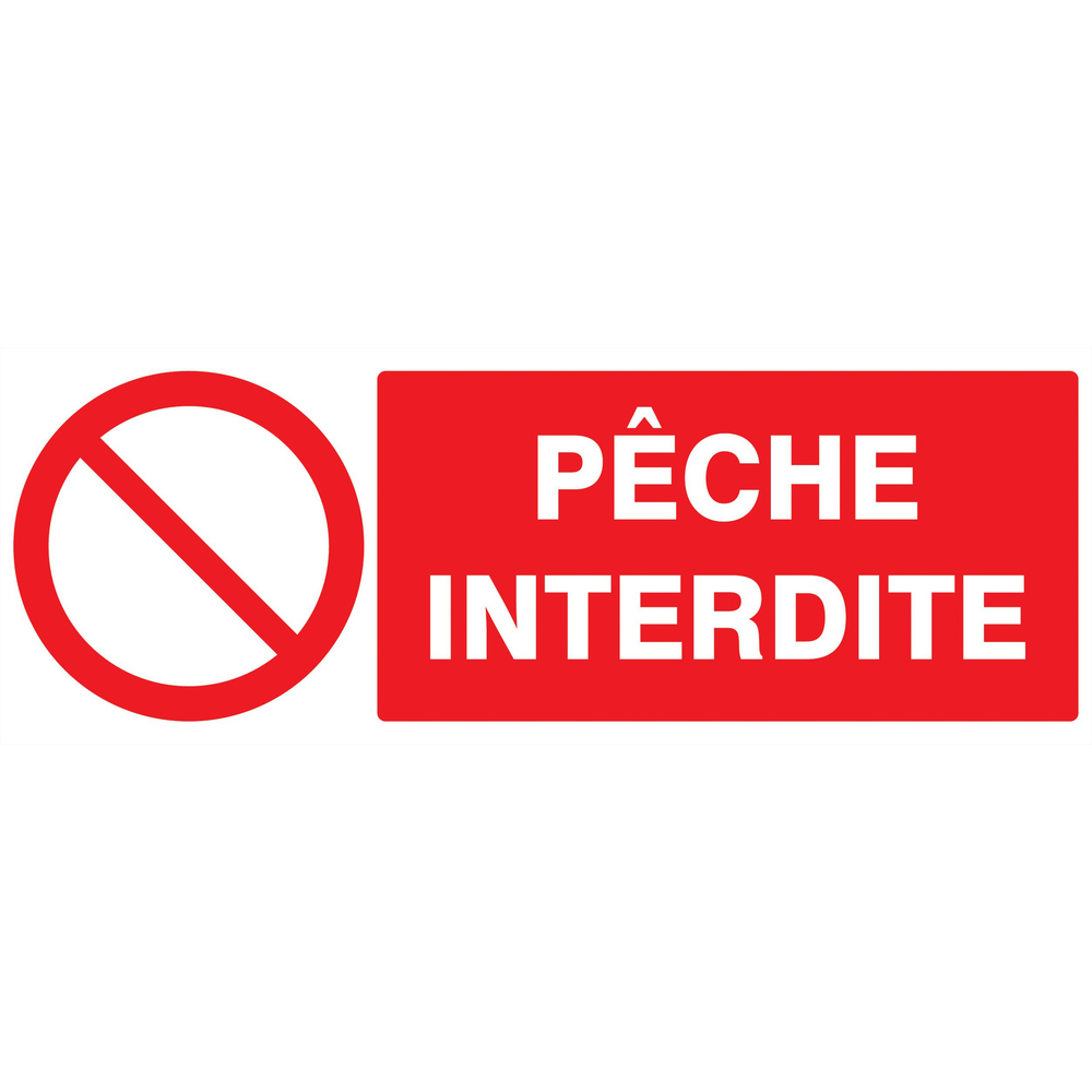 Panneau adhésif PECHE INTERDITE 330X120MM TALIAPLAST - 726215