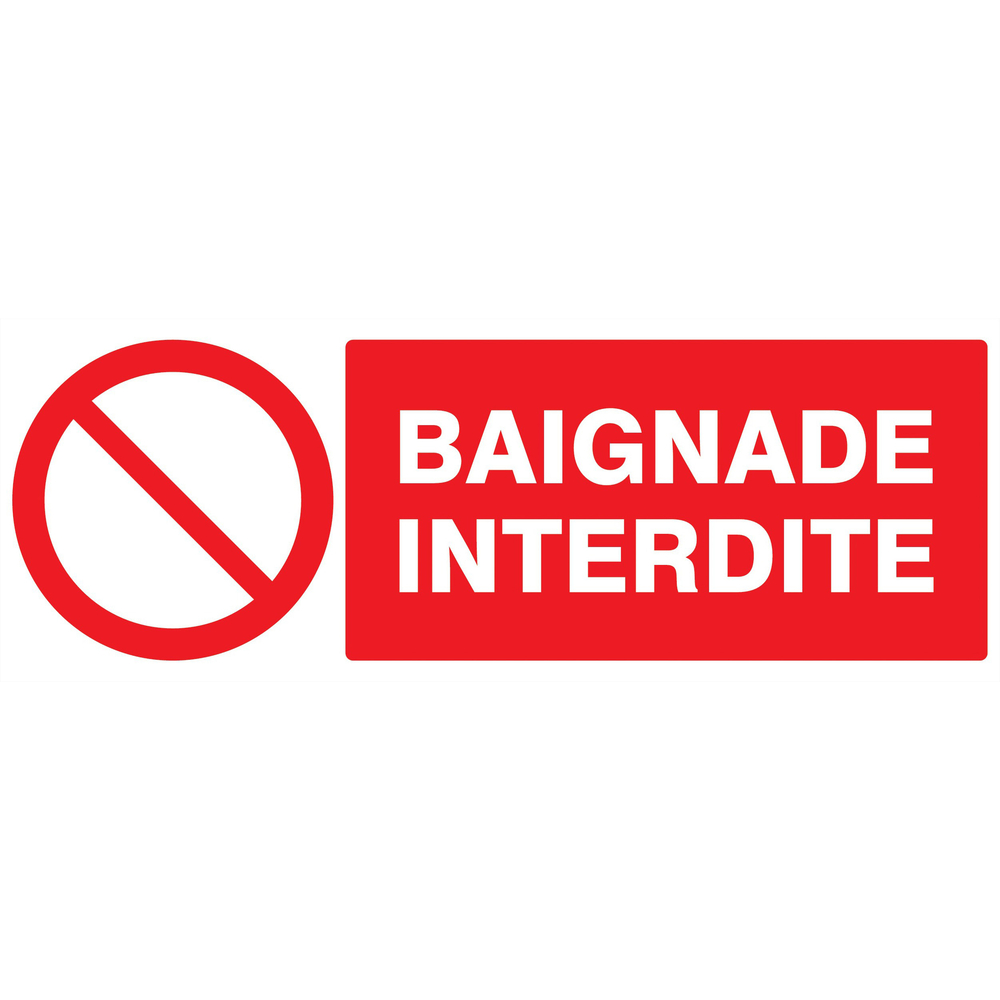 Panneau adhésif BAIGNADE INTERDITE 330X120MM TALIAPLAST - 726218