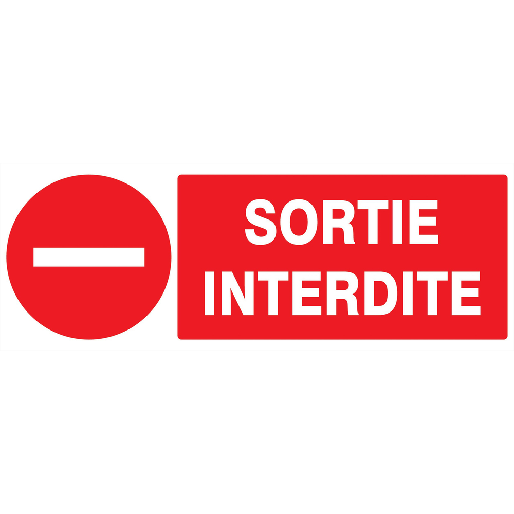Panneau adhésif SORTIE INTERDITE 330X120MM TALIAPLAST - 726224