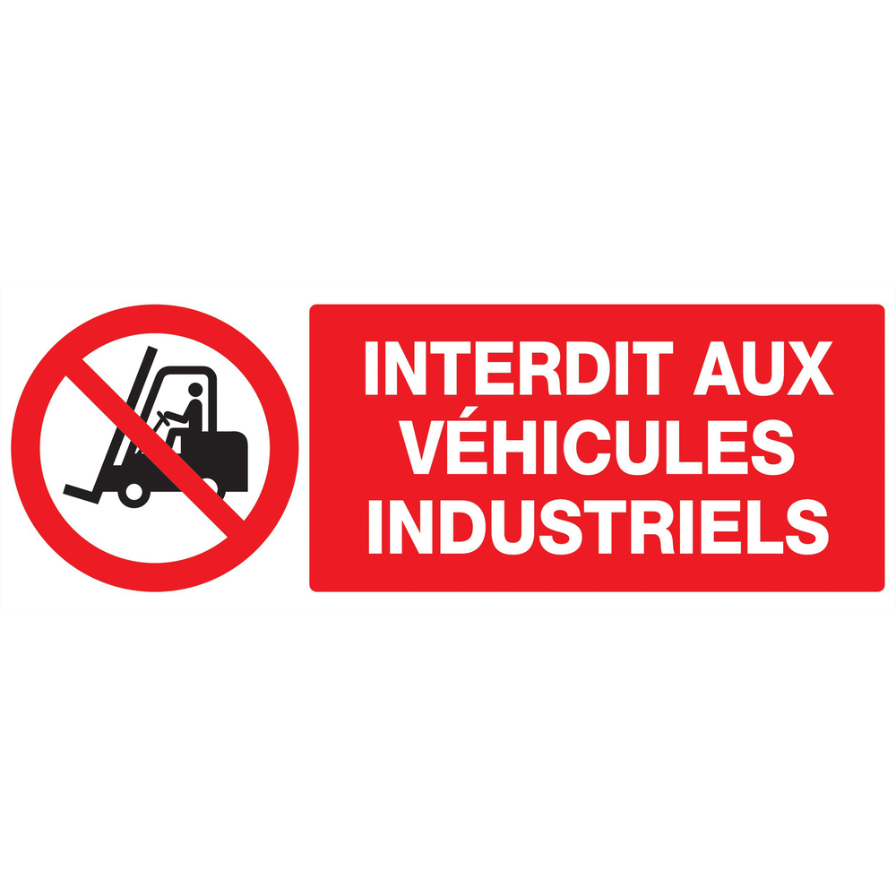 Panneau adhésif INTERDIT AUX VEHICULES INDUSTRIELS 330X120MM TALIAPLAST - 726228