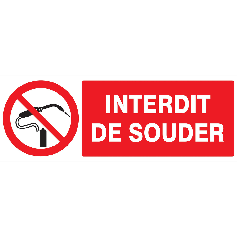 Panneau adhésif INTERDIT DE SOUDER 330X120MM TALIAPLAST - 726232