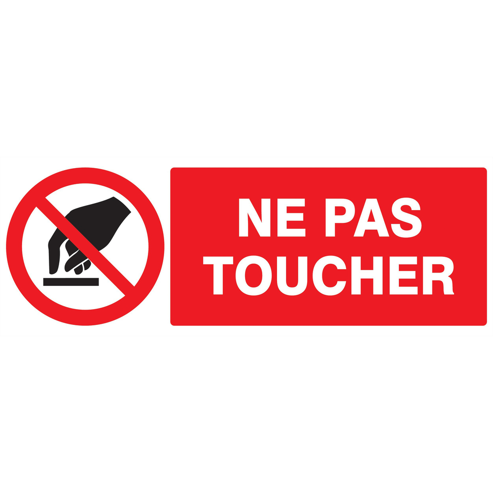 Panneau adhésif INTERDICTION DE TOUCHER 330X120MM TALIAPLAST - 726234