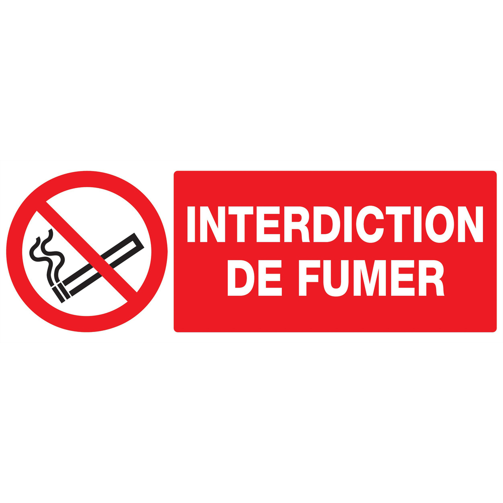 Panneau adhésif INTERDICTION DE FUMER 330X120MM TALIAPLAST - 726236