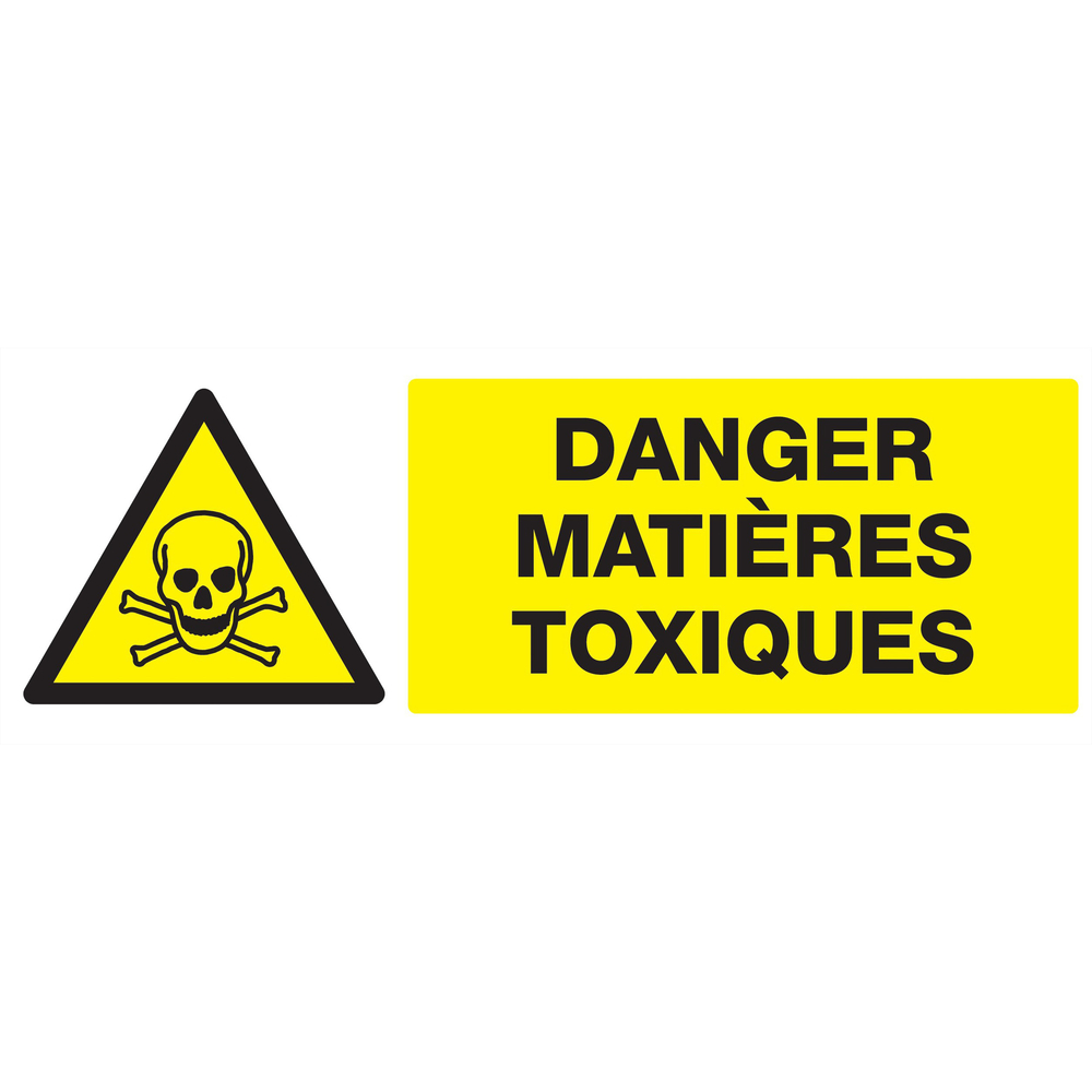 Panneau adhésif DANGER, MATIERES TOXIQUES 330X120MM TALIAPLAST - 726301