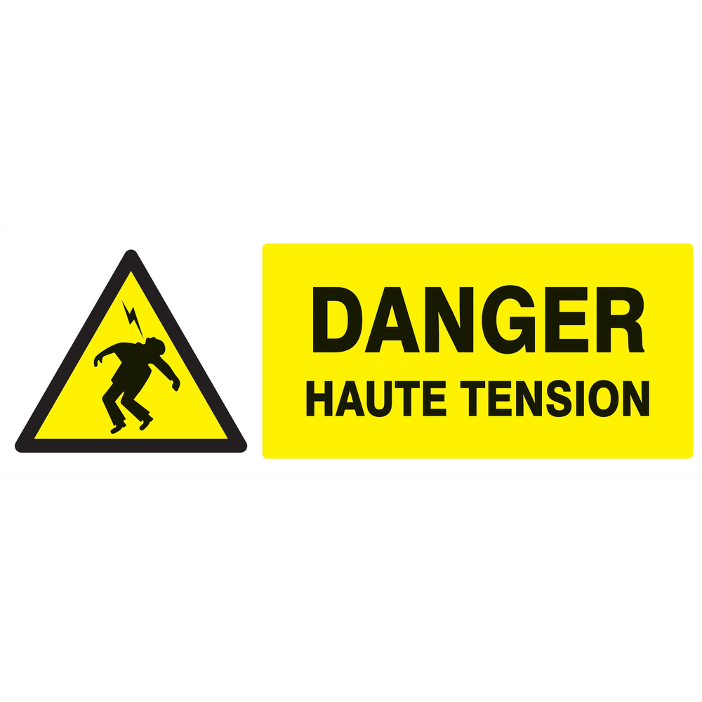 Panneau adhésif DANGER HAUTE TENSION 330X120MM TALIAPLAST - 726302