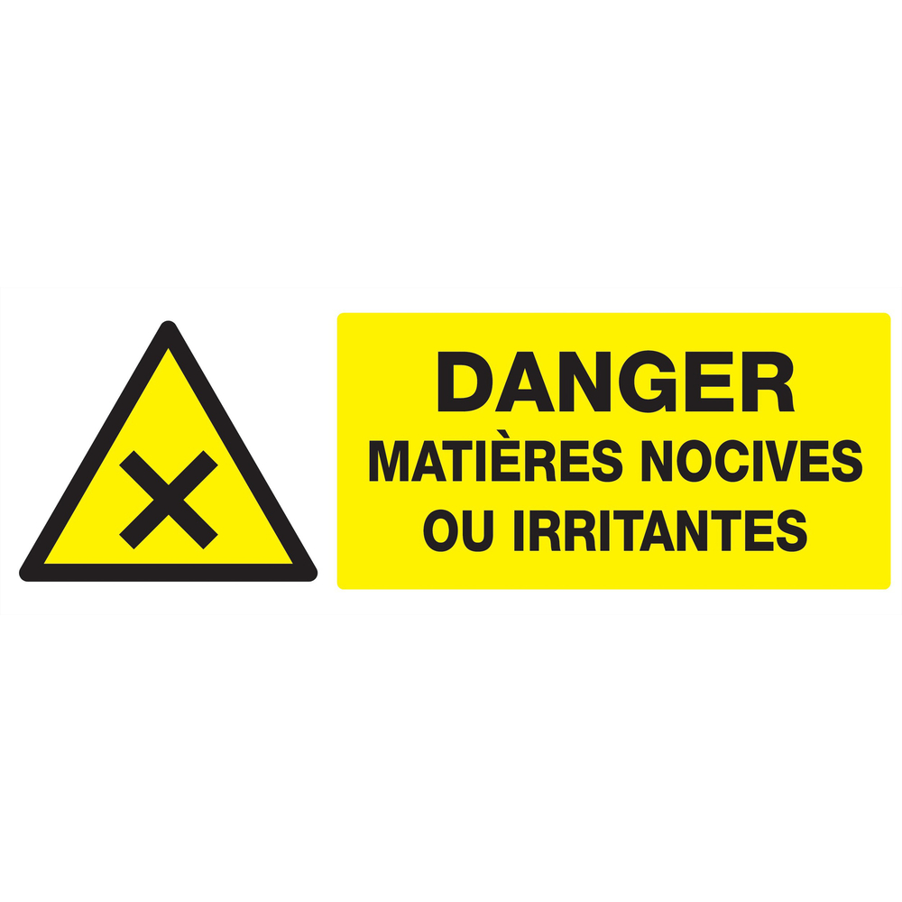 Panneau adhésif DANGER MATIERES NOCIVES OU IRRITANTES 330X120MM TALIAPLAST - 726306