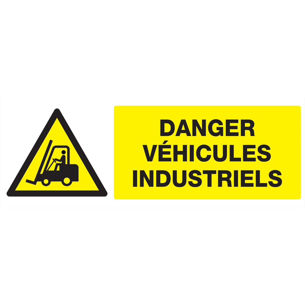 Panneau adhésif DANGER VEHICULES INDUSTRIELS 330X120MM TALIAPLAST - 726310