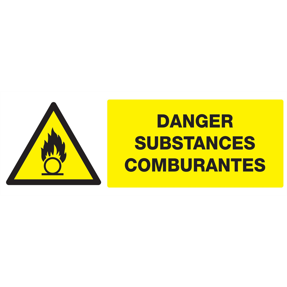 Panneau adhésif DANGER, SUBSTANCES COMBURANTES 330X120MM TALIAPLAST - 726313