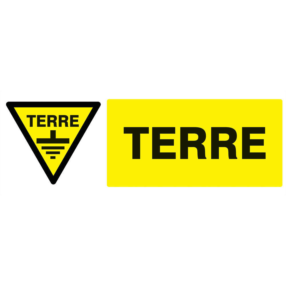 Panneau adhésif DANGER TERRE 330X120MM TALIAPLAST - 726318