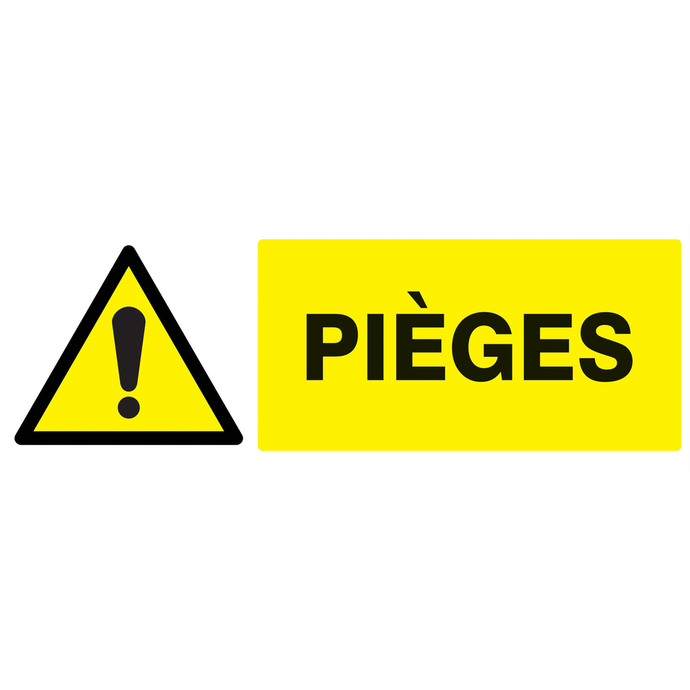 Panneau adhésif DANGER PIEGES 330X120MM TALIAPLAST - 726321