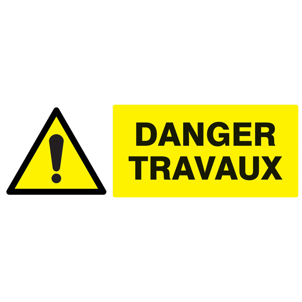 Panneau adhésif DANGER TRAVAUX 330X120MM TALIAPLAST - 726322