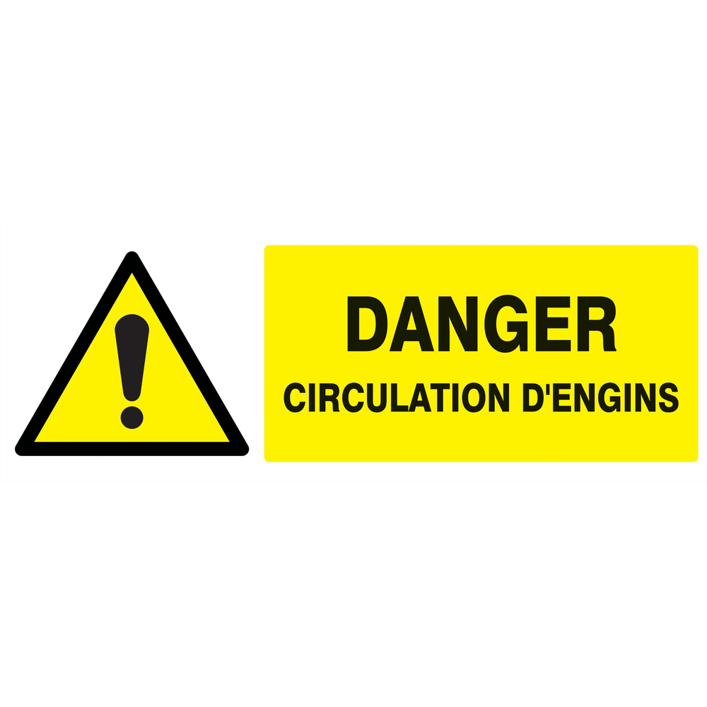 Panneau adhésif DANGER CIRCULATION D'ENGINS 330X120MM TALIAPLAST - 726324