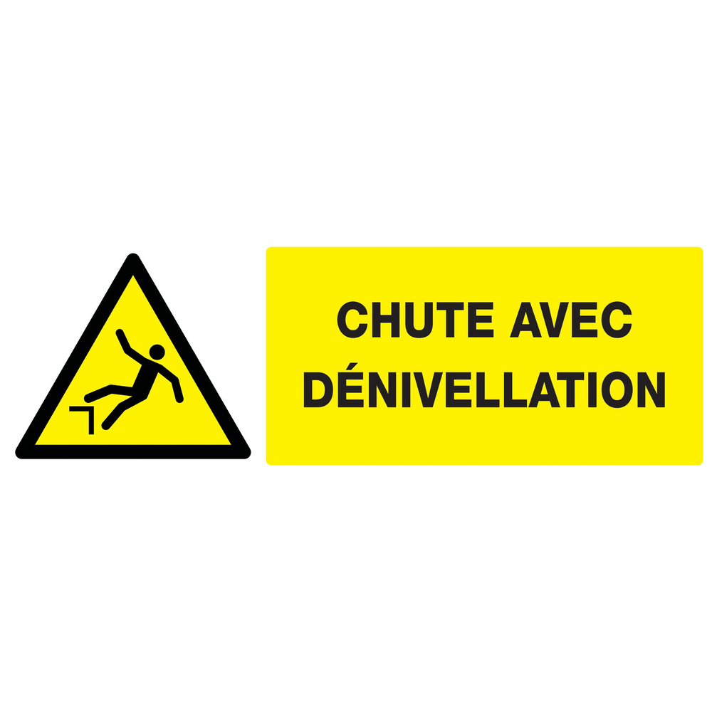 Panneau adhésif DANGER, CHUTE AVEC DENIVELLATION 330X120MM TALIAPLAST - 726327