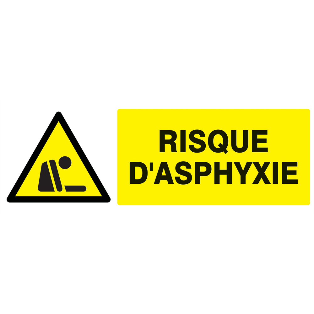 Panneau adhésif DANGER RISQUE D' ASPHYXIE 330X120MM TALIAPLAST - 726329
