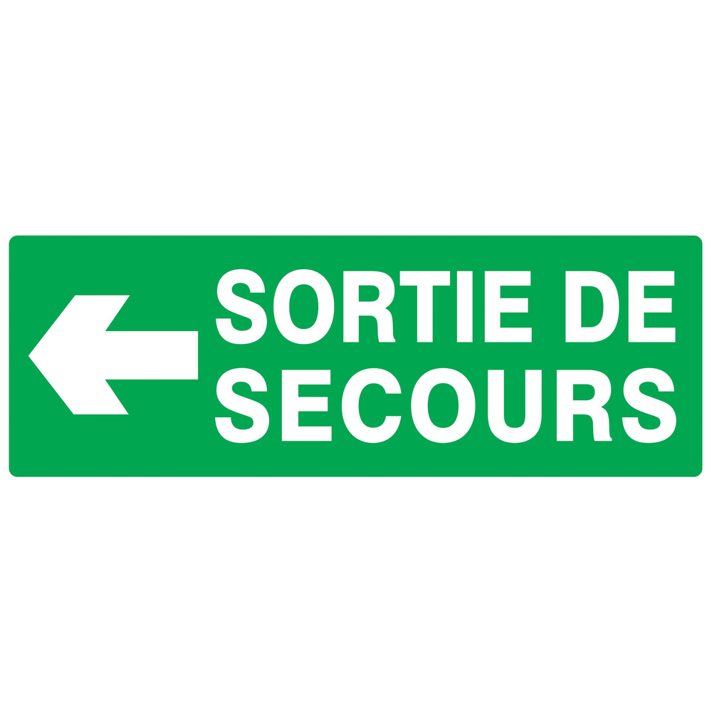 PANNEAU SORTIE DE SECOURS FLECHE A GAUCHE 330X120MM TALIAPLAST - 726413