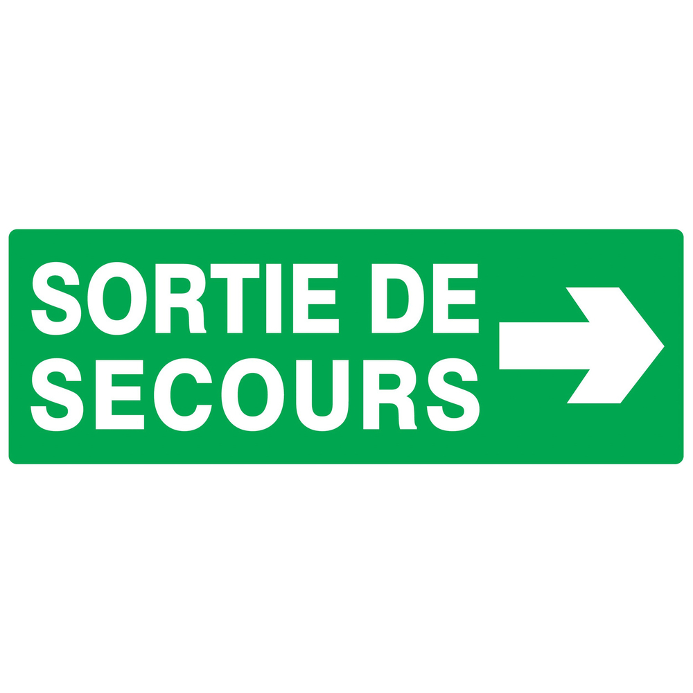 PANNEAU SORTIE DE SECOURS FLECHE A DROITE 330X120MM TALIAPLAST - 726414