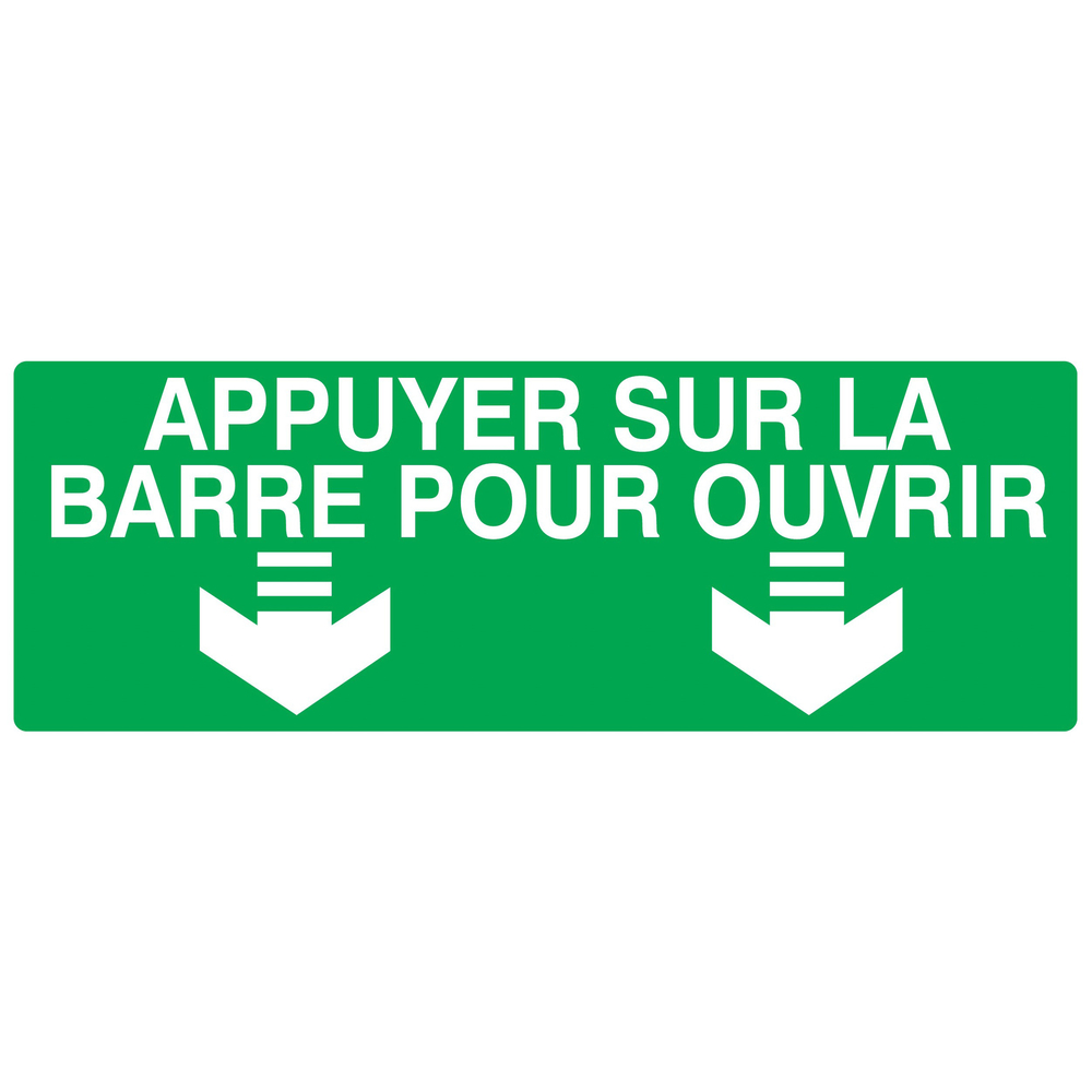 PANNEAU APPUYER SUR LA BARRE POUR OUVRIR 330X120MM TALIAPLAST - 726422