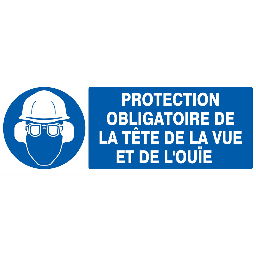 PANNEAU PROTECTION OBLIGATOIRE TETE/VUE/OUIE 330X120MM TALIAPLAST - 726501