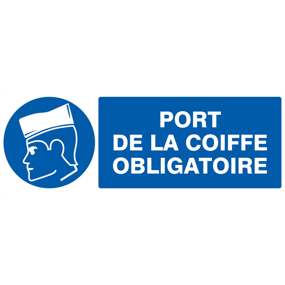 PANNEAU PORT DE LA COIFFE OBLIGATOIRE 330X120MM TALIAPLAST - 726502