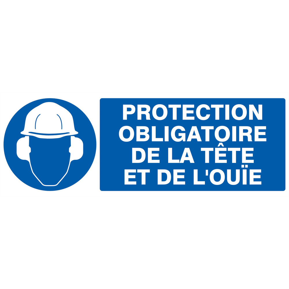 PANNEAU PROTECTION OBLIGATOIRE TETE ET OUIE 330X120MM TALIAPLAST - 726505