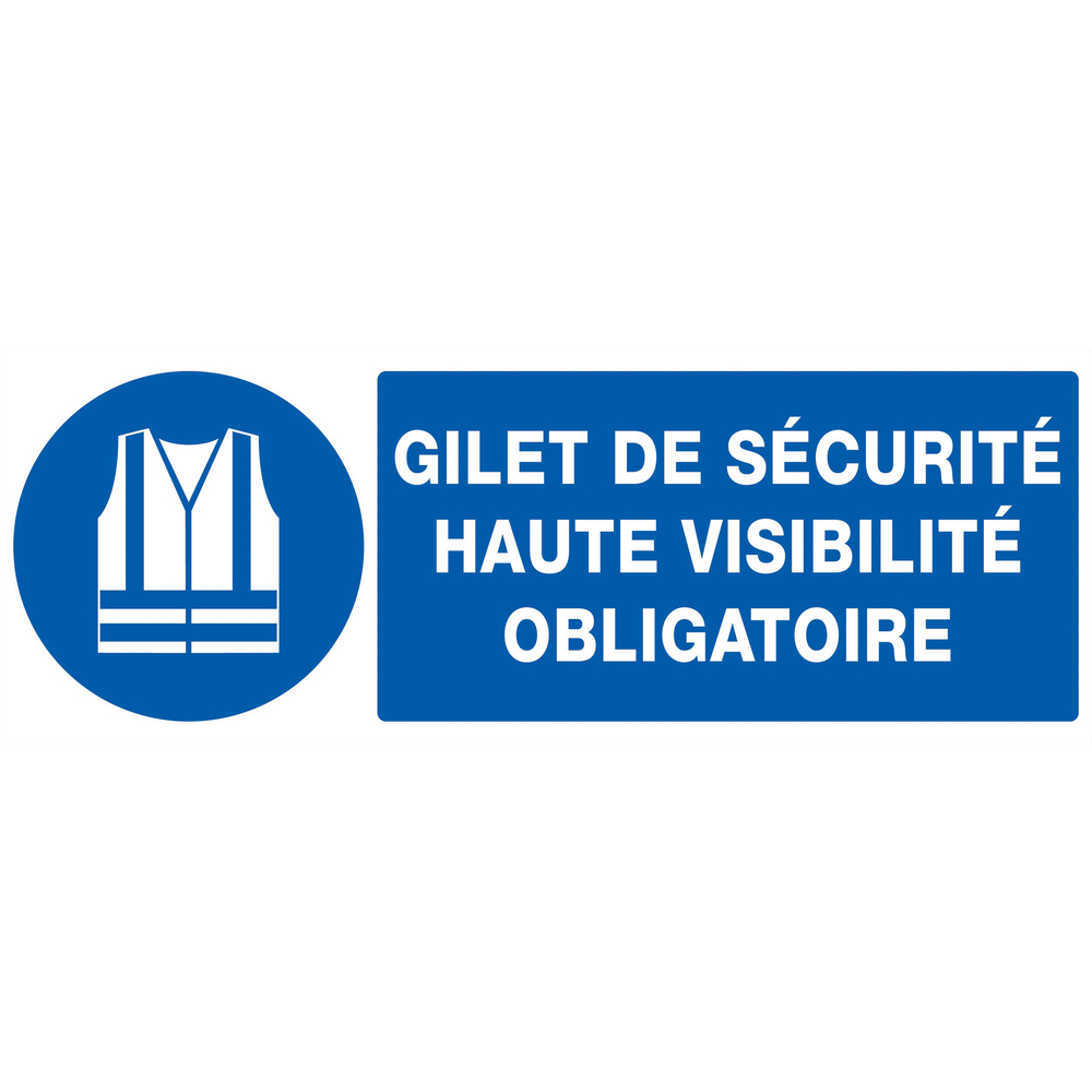 PANNEAU GILET DE SECURITE HAUTE VISIBILITE OBLIGAT. 330X120MM TALIAPLAST - 726513