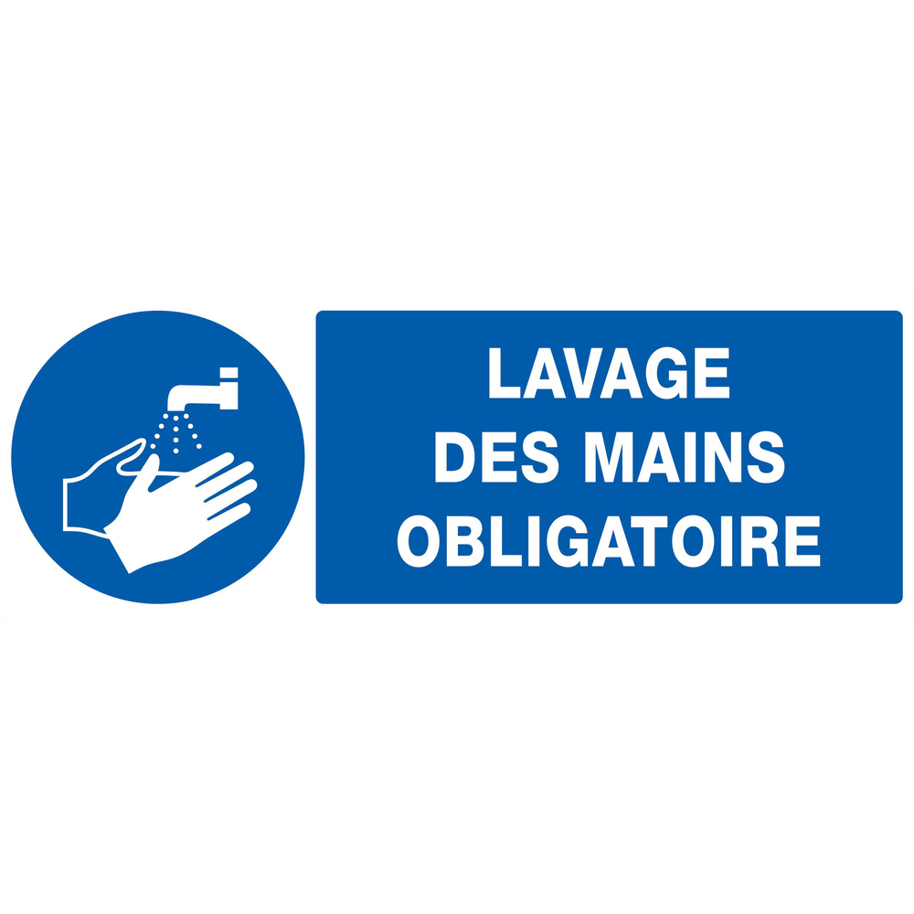 PANNEAU LAVAGE DES MAINS OBLIGATOIRE 330X120MM TALIAPLAST - 726520