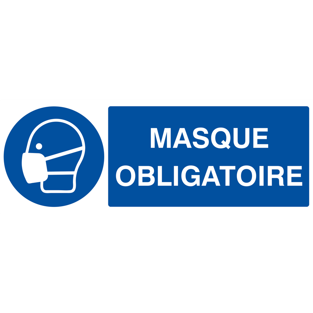 Signalétique d'obligation 330X120 ADHESIF Masque obligatoire 330x120mm TALIAPLAST - 726525