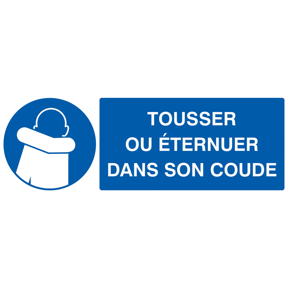 Signalétique d'information 330X120 ADHESIF Tousser ou eternuer dans son coude 330x120mm TALIAPLAST - 726526