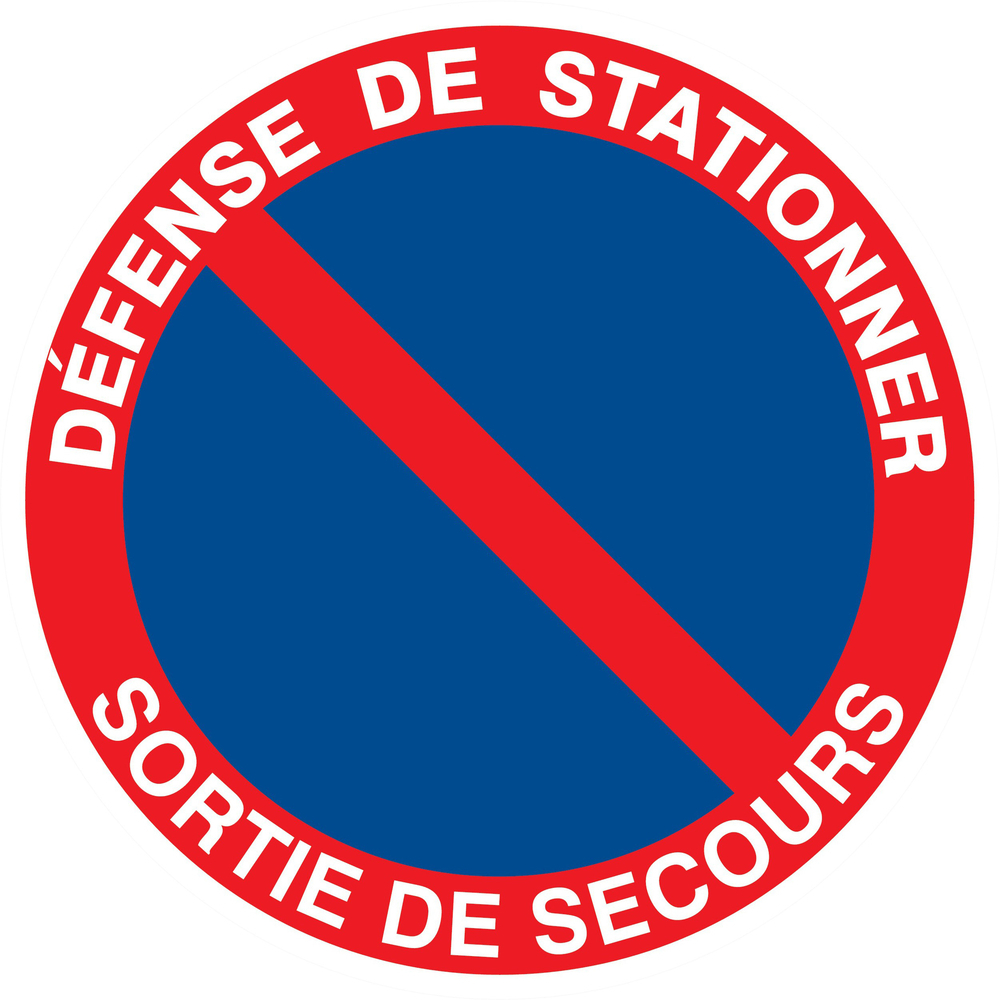 Panneau adhésif DEFENSE DE STATIONNER SORTIE DE SECOURS Ø180MM TALIAPLAST - 727213